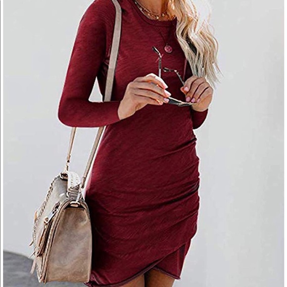 SOLD! Ruched Bodycon Mini T Shirt Dress in Medium, NWT - Picture 4 of 7